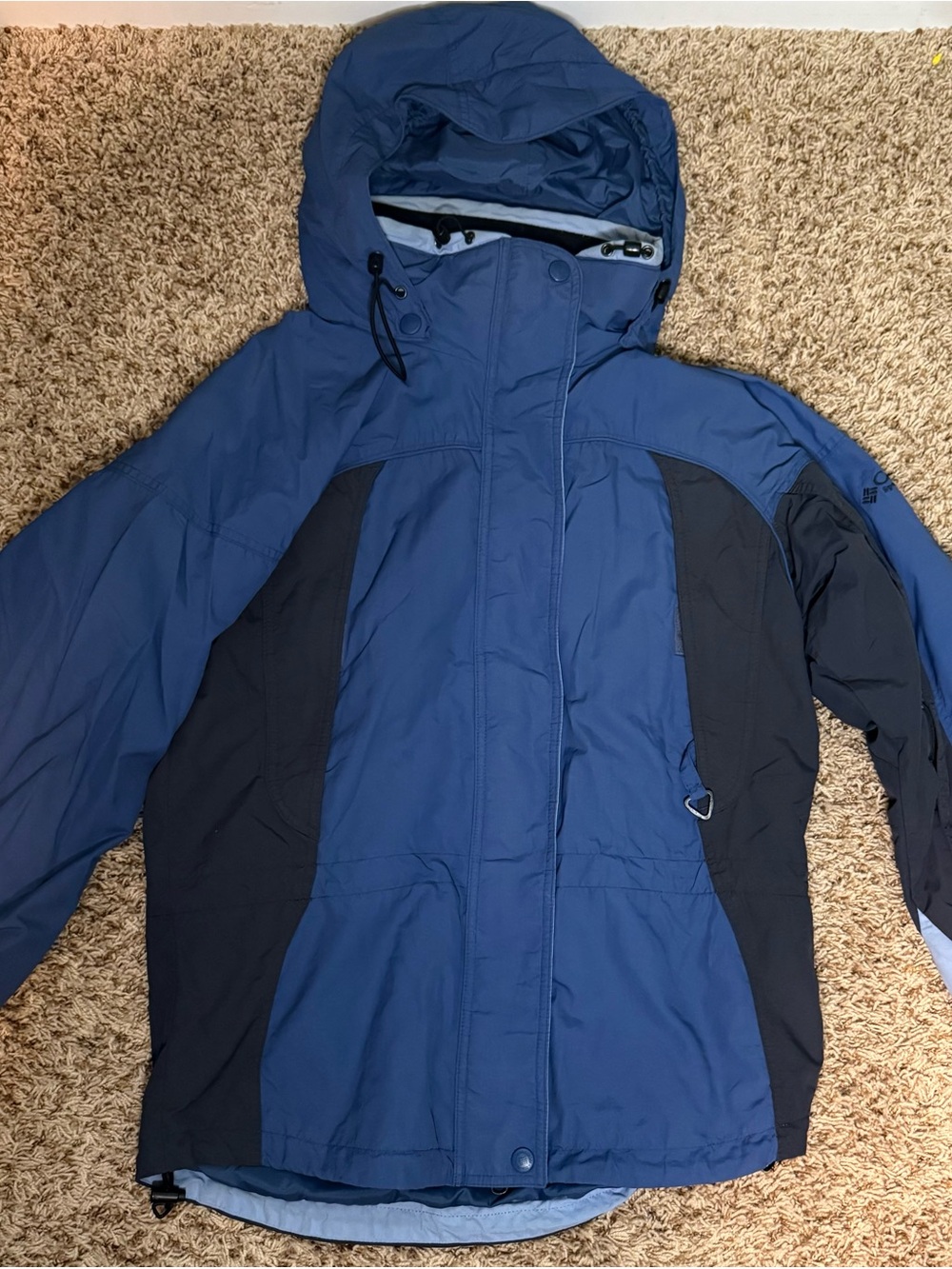 Women's Hooded Ski Jacket in Blue and Navy